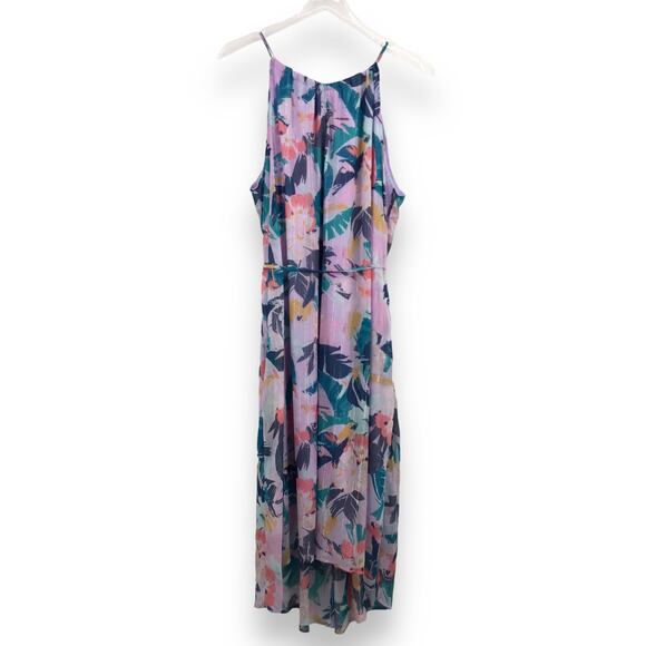 Anko Dresses & Skirts - Anko Swing Midi Dress 14 Sleeveless Halter Neck Watercolor Lilac Tropical NWT